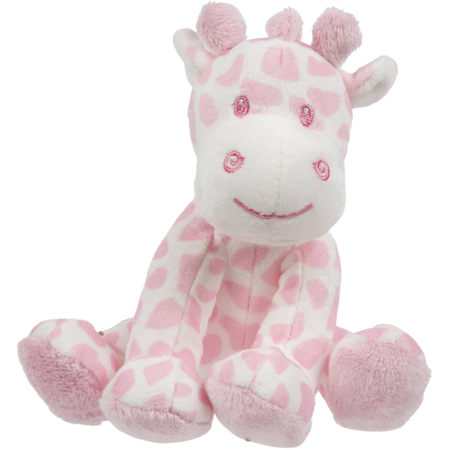 Suki Gifts knuffeldier - giraffe - roze/wit - pluche - safari dieren - 14 cm