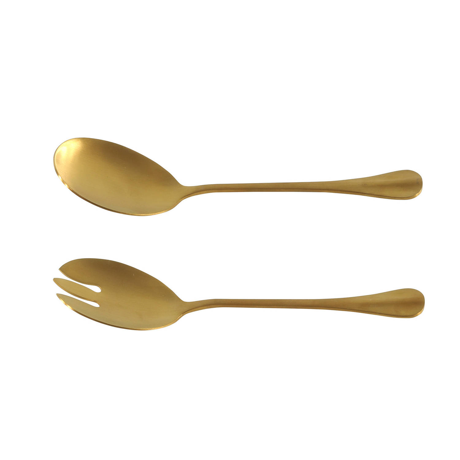 RVS sla-salade vork en lepel goud 21,5 cm Slabestek
