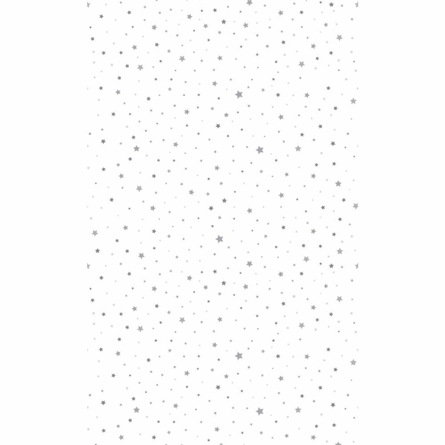 Duni kerst tafellaken-tafelkleed 138 x 220 cm - papier wit met sterren rechthoekig Tafellakens