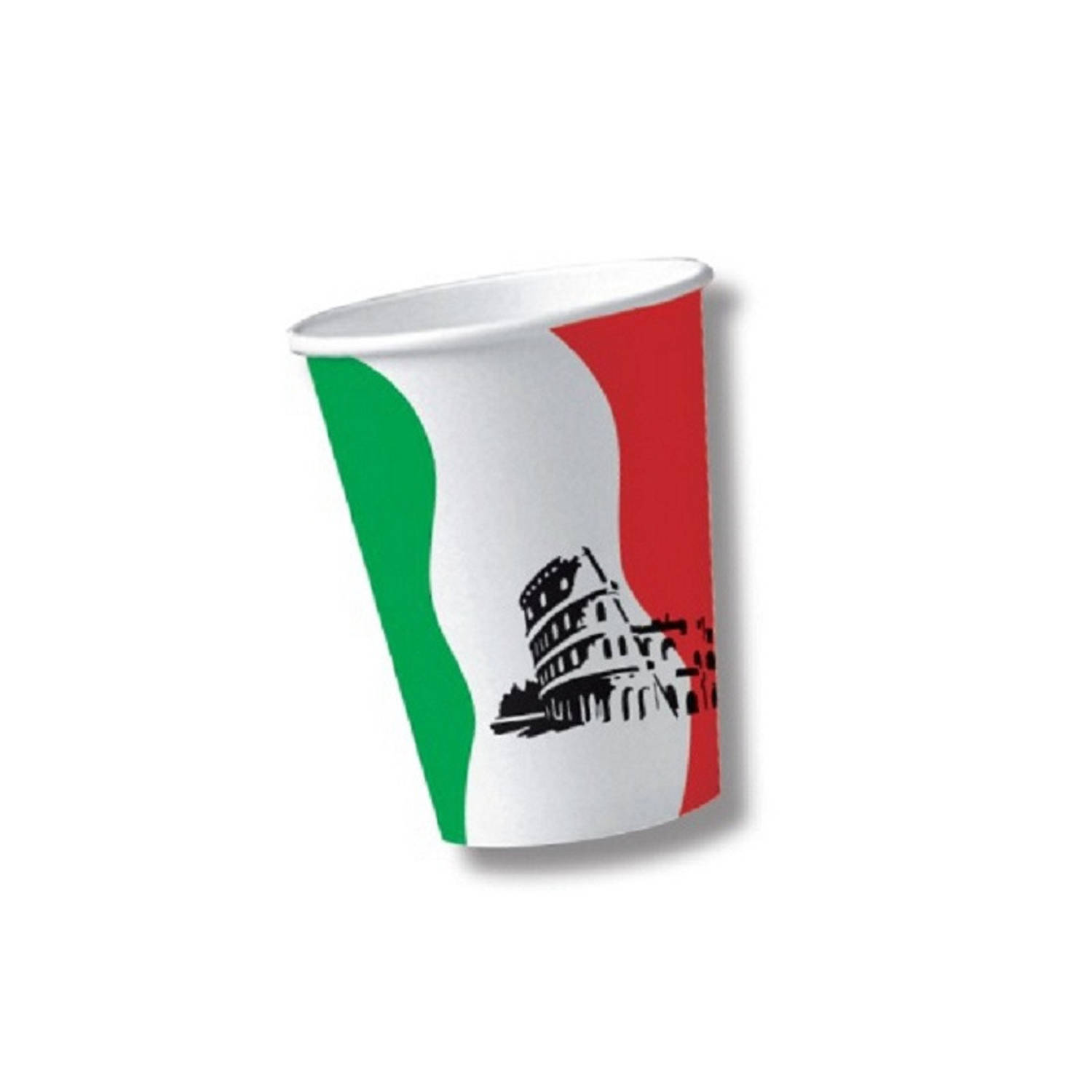 20x stuks papieren Italie/Italiaans thema bekers - Feestbekertjes
