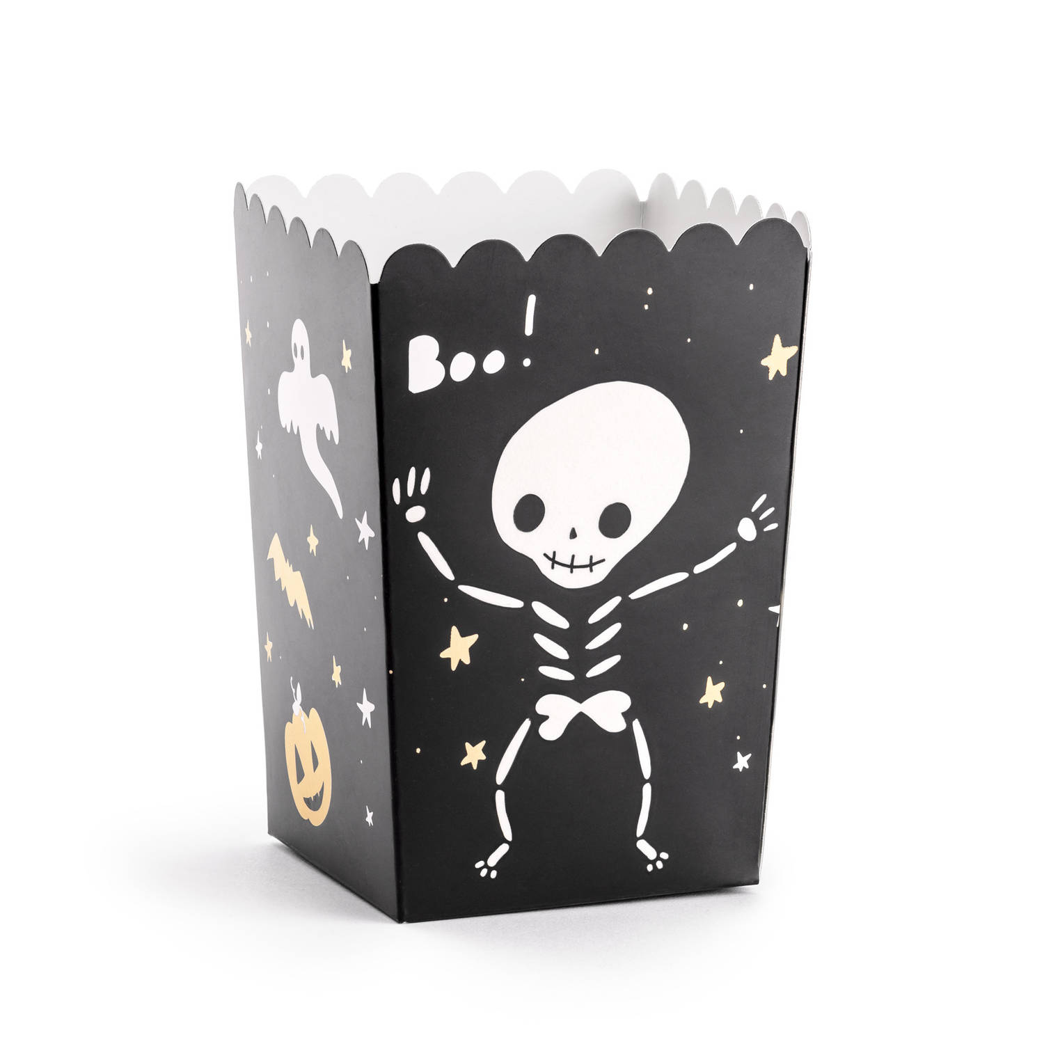 Partydeco Popcorn-snoep bakjes 6x Halloween thema karton 7 x 7 x 12 cm Wegwerpbakjes