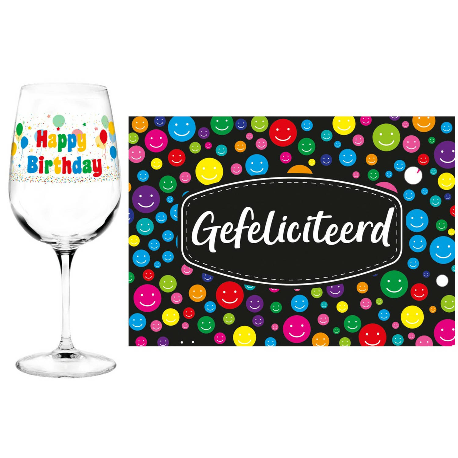 Happy Birthday cadeau glas 30 jaar verjaardag en Gefeliciteerd kaart feest glas wijn