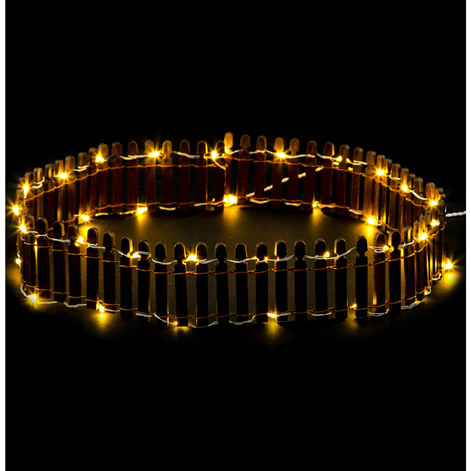 Feeric lights and christmas kerstdorp hek omheining - met licht - 72cm - Kerstdorpen