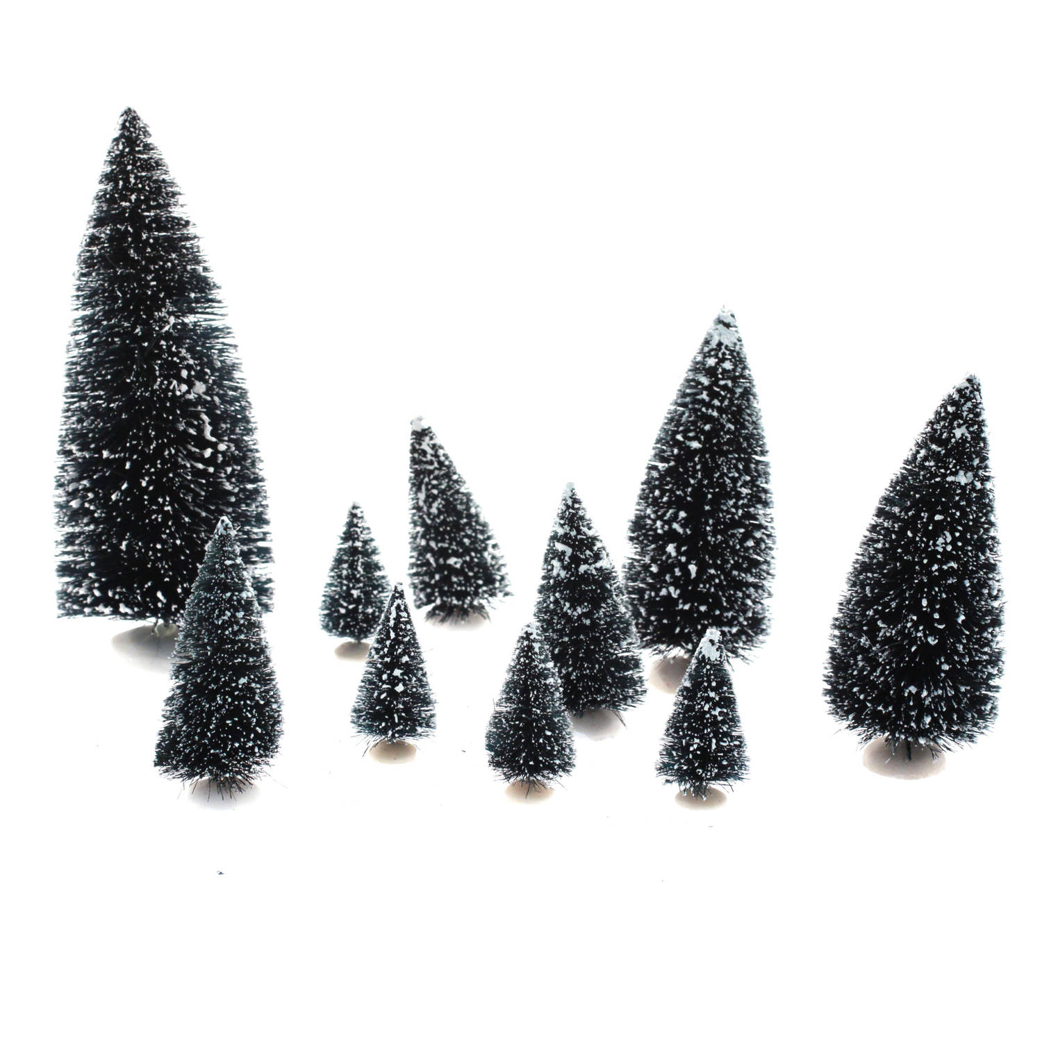 Feeric lights and christmas kerstdorp miniatuur boompjes 10x stuks Kerstdorpen