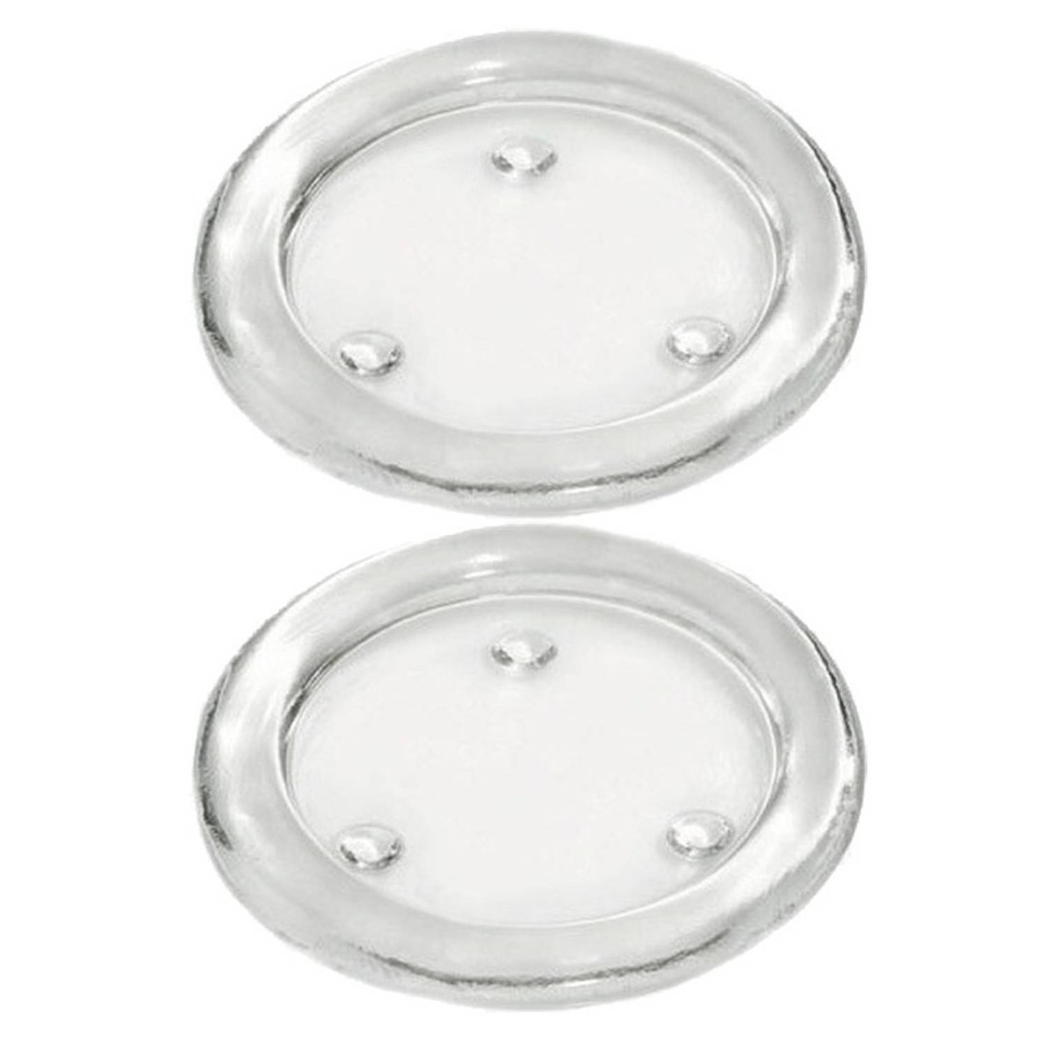 2x Glazen kaarsenhouders voor stompkaarsen van 8 cm doorsnede Waxinelichtjeshouders