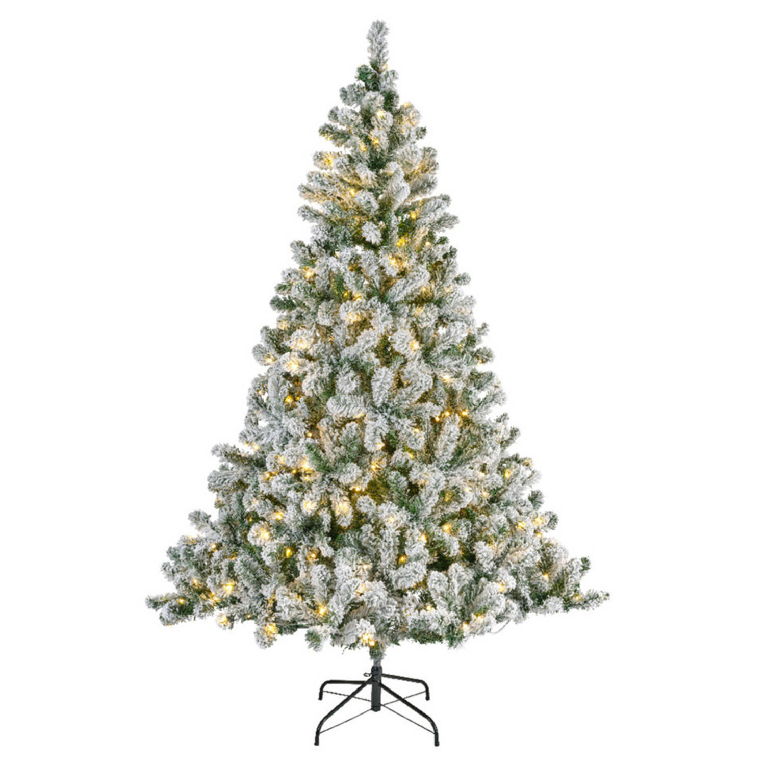 Bellatio Decorations kunst kerstboom 210 cm sneeuw en verlichting Kunstkerstboom