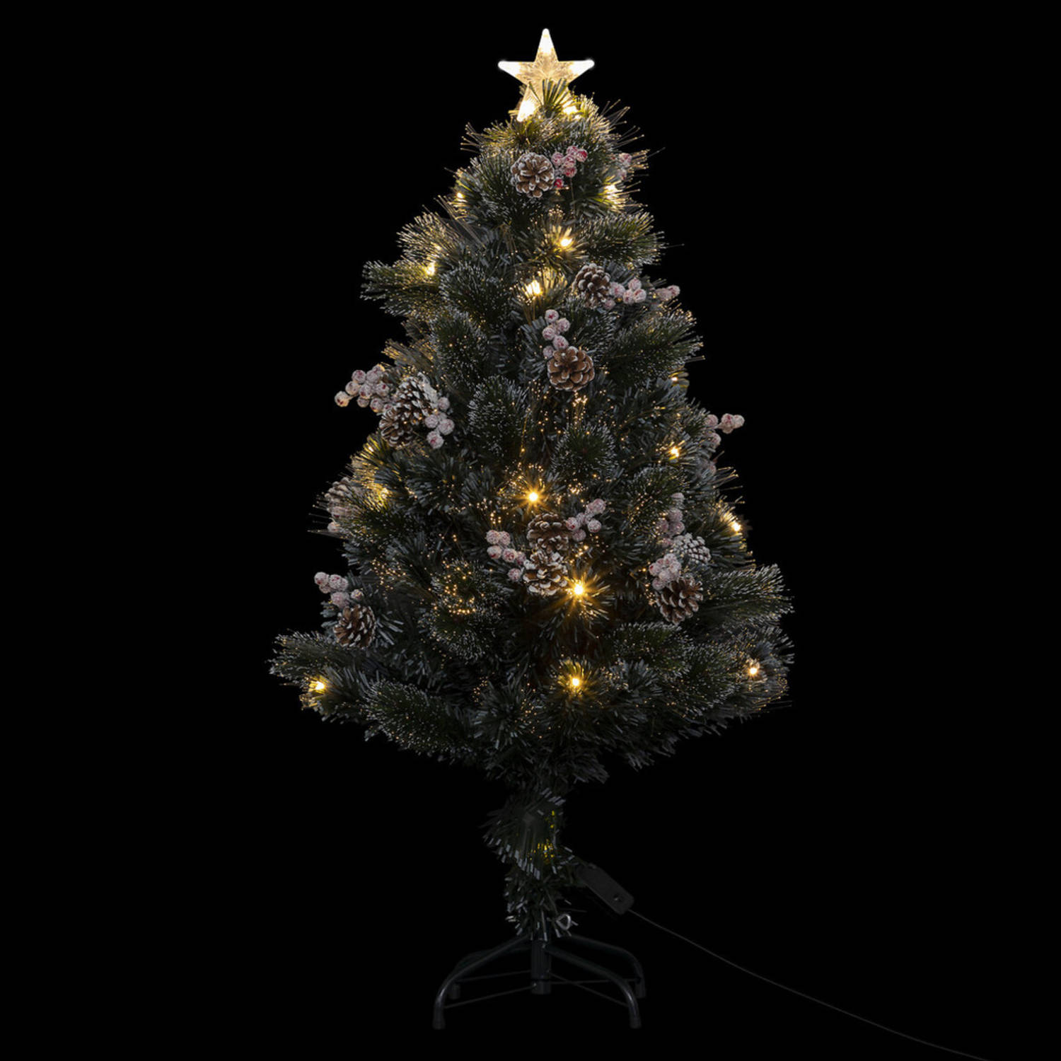 Feeric lights and christmas kunst kerstboom - 120 cm -met deco en licht - Kunstkerstboom