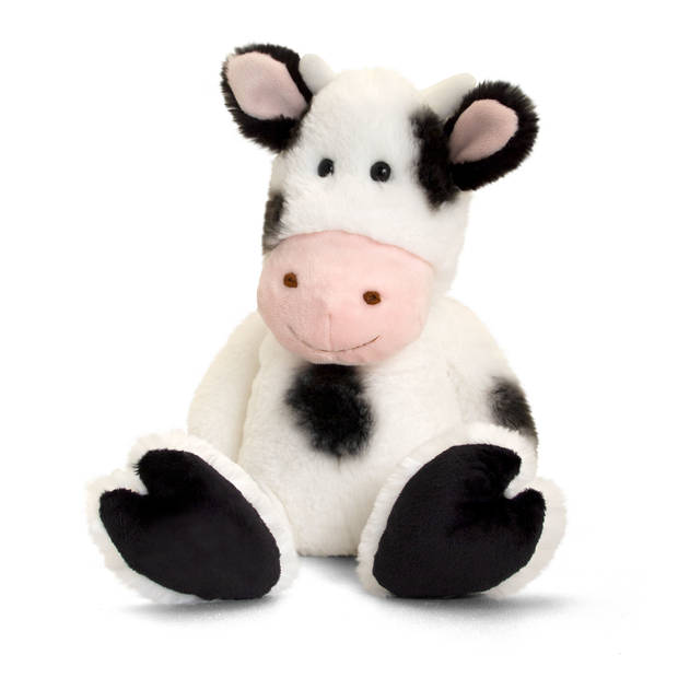 Pluche knuffels koe en varken boerderij vriendjes 25 cm - Knuffel boederijdieren