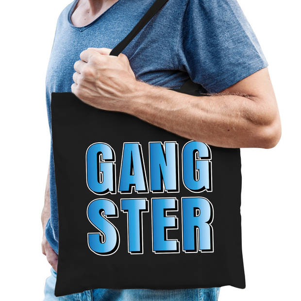 Gangster kado tas zwart voor heren - Feest Boodschappentassen