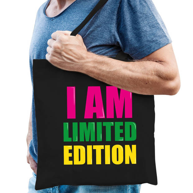 I am limited edition cadeau tas zwart voor heren - Feest Boodschappentassen