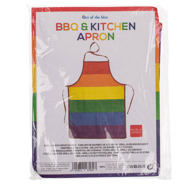 BBQ en Party Schort - Gay Pride/Regenboog thema kleuren - Verkleed artikelen - Dames en heren - Feestschorten