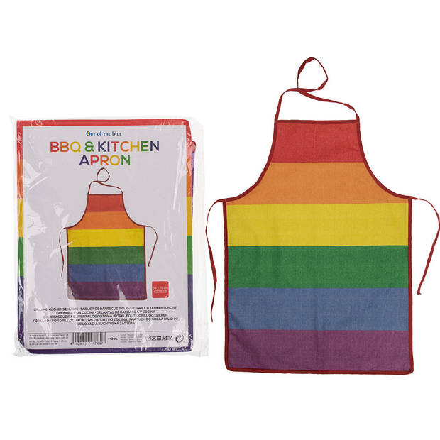 BBQ en Party Schort - Gay Pride/Regenboog thema kleuren - Verkleed artikelen - Dames en heren - Feestschorten