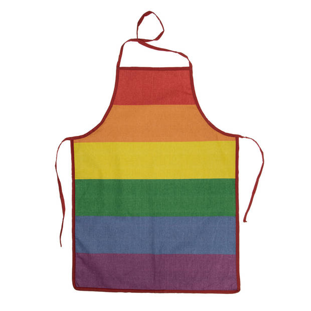 BBQ en Party Schort - Gay Pride/Regenboog thema kleuren - Verkleed artikelen - Dames en heren - Feestschorten