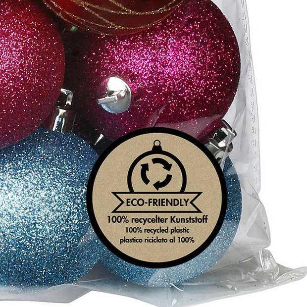 Inge Christmas kerstballen - 16x st- gekleurd - kunststof - 6 cm - Kerstbal