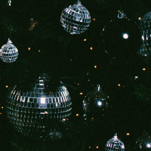 Othmar Decorations disco kerstballen - 4x - zilver - 8 cm - kunststof - Kerstbal