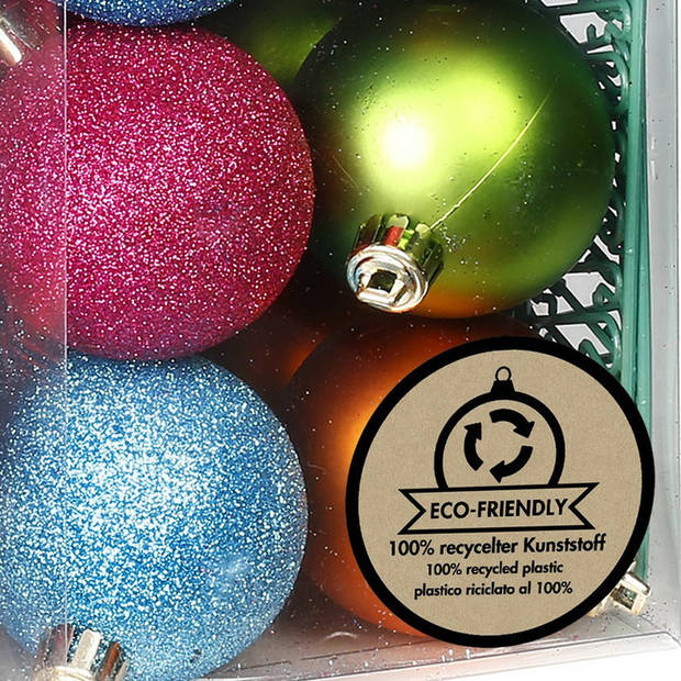 Inge Christmas kerstballen -39-dlg- gekleurd - kunststof - met piek - Kerstbal