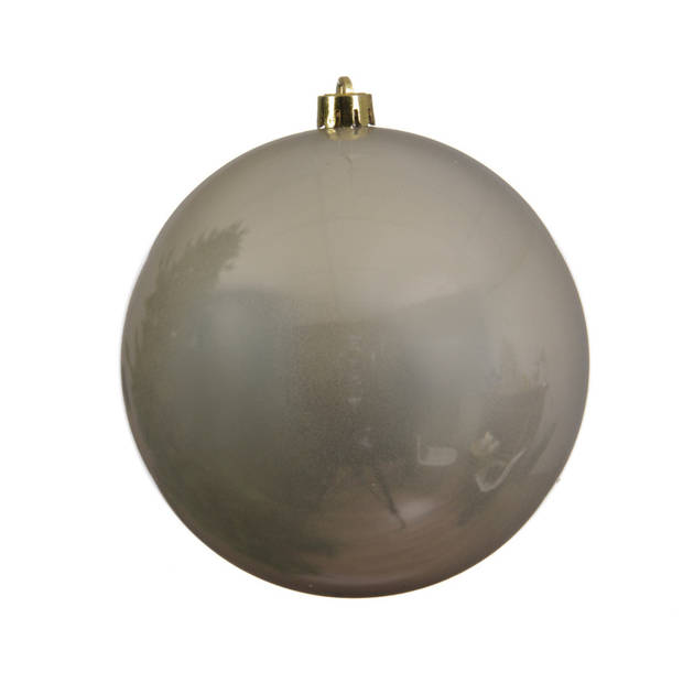 Grote decoratie kerstballen - 2x st - 20 cm - champagne en lichtroze - kunststof - Kerstbal