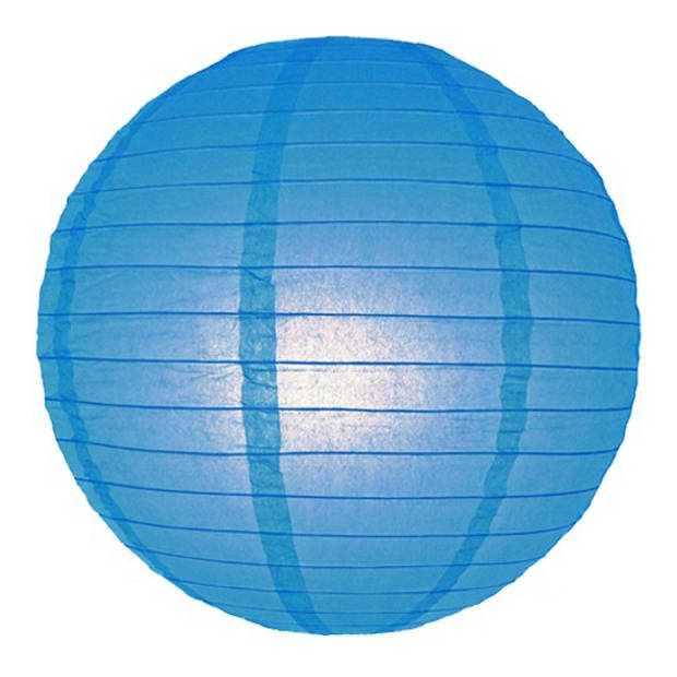 8x Blauwe lampionnen rond 25 cm - Feestlampionnen