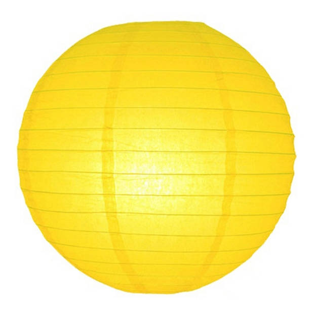 8x Gele lampionnen rond 25 cm - Feestlampionnen