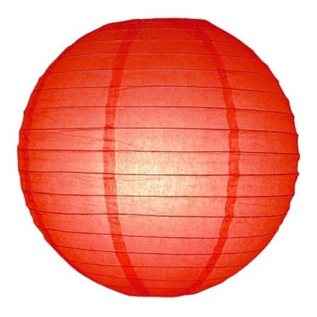 8x Rode lampionnen rond 25 cm - Feestlampionnen