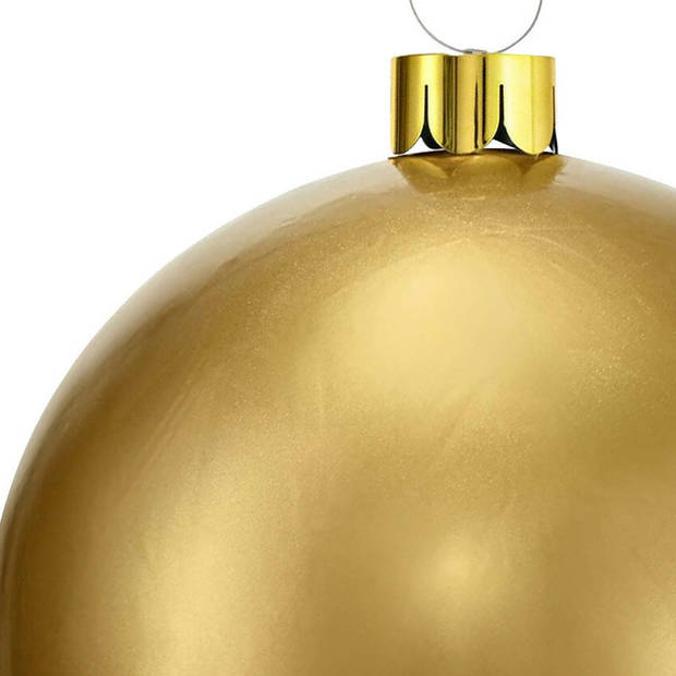 Christmas Decoration mega kerstballen - 2x - 45 cm -goud - opblaasbaar - Opblaasfiguren