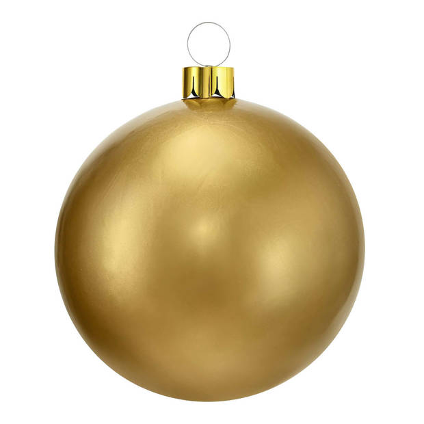 Christmas Decoration mega kerstballen - 2x - 45 cm -goud - opblaasbaar - Opblaasfiguren