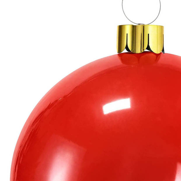 Christmas Decoration mega kerstballen -2x - 45 cm - rood - opblaasbaar - Opblaasfiguren