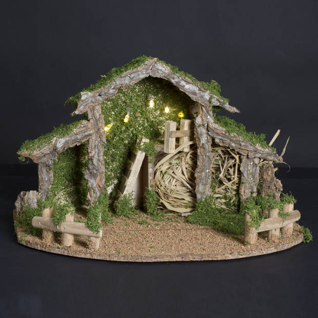 Feeric lights and christmas kerststal met licht- 28 x 22,5 x 38 cm - Kerststallen