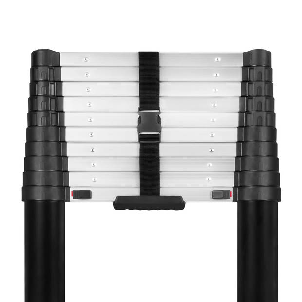 VONROC Telescopische ladder Professioneel 3.2m – met softclose & dwarsbalk – Veilig & solide