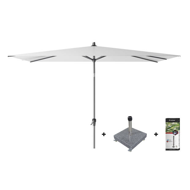 Platinum Riva stokparasol 3x2 - White met voet en hoes