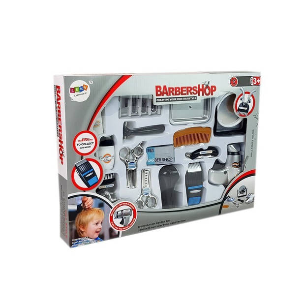 Barbershop speelgoed kapper set met föhn, tondeuse en accessoires