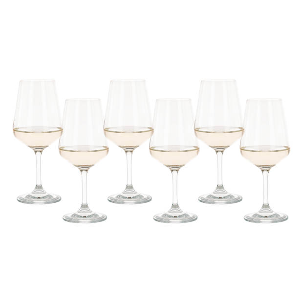 Vinata Verona wijnglazen 37,5cl - 6 stuks - Witte wijnglazen set - Wijnglas kristal