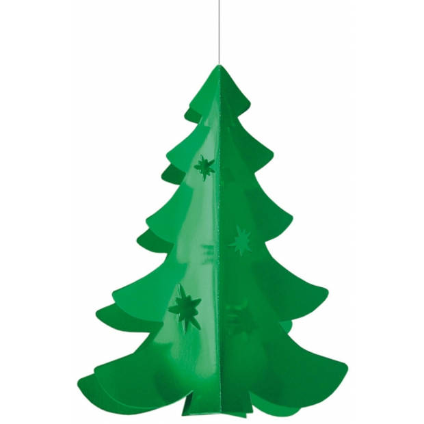 2x Kerstboom hangdecoratie brandvertragend - Hangdecoratie