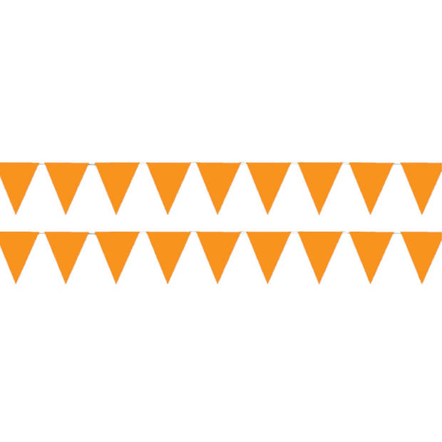 2x stuks sterke oranje vlaggenlijnen 3.5 meter voor binnen en buiten - Feestslingers