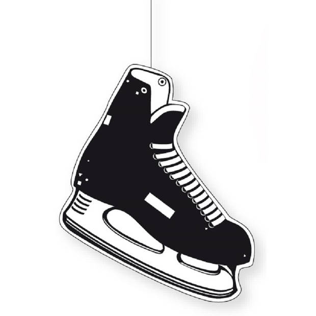 Set van 3x stuks hangdecoratie ijshockey schaats 25 x 27 cm - Hangdecoratie