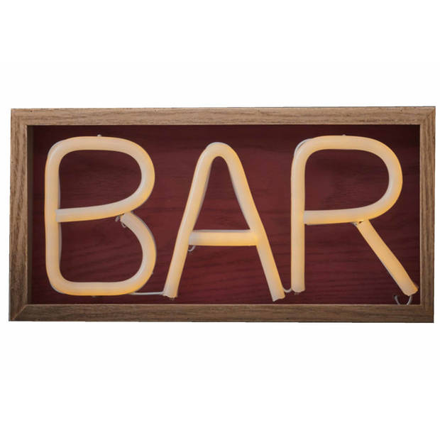 Neon led verlicht kroeg/pub/bar bord BAR 30 cm - Feestdecoratieborden