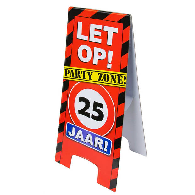 25 jaar feestpakket waarschuwingsbord feestdecoratie - Feestpakketten