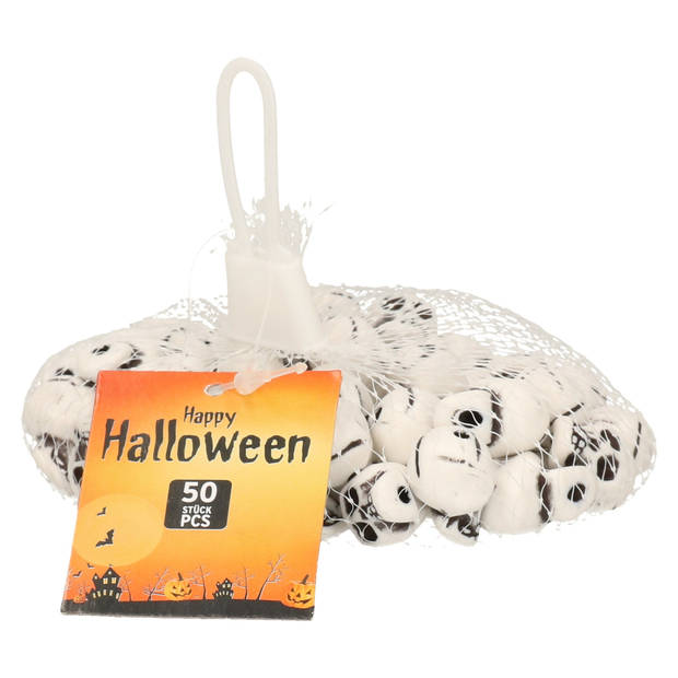 Horror/Halloween doodshoofd/schedel - 50x - 2,5 x 1,4 cm - decoratie - Feestdecoratievoorwerp