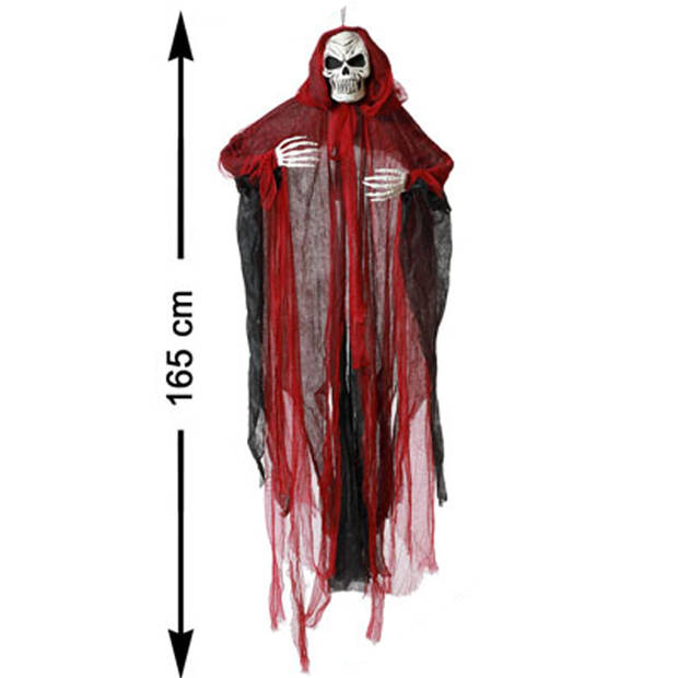 Halloween/horror thema hang decoratie spook/skelet - enge/griezelige pop - 165 cm - Feestdecoratievoorwerp