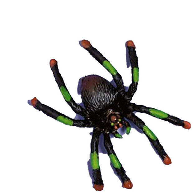 Amscan Nep spinnen/spinnetjes 4 x 3 cm - zwart - 8x stuks - Horror/griezel thema decoratie beestjes - Feestdecoratievoor