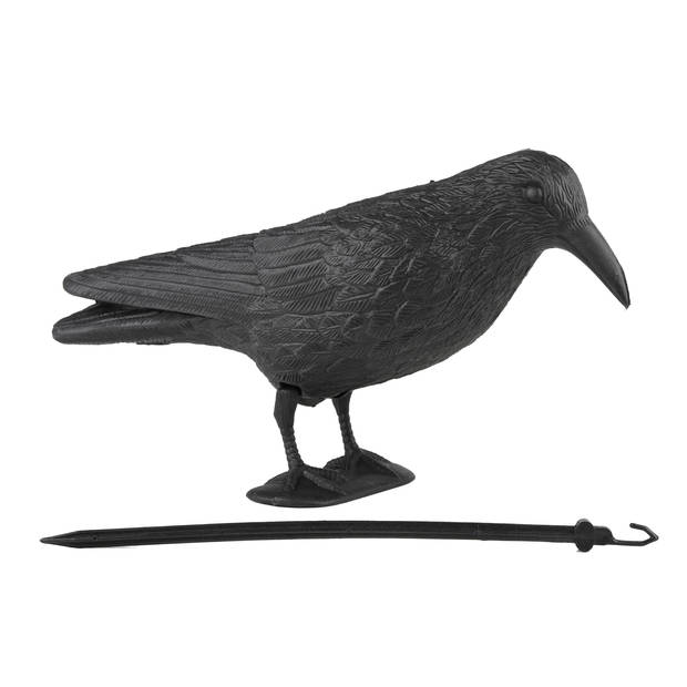 Set van 2x stuks zwarte horror decoratie raven/kraaien 38 cm - Feestdecoratievoorwerp