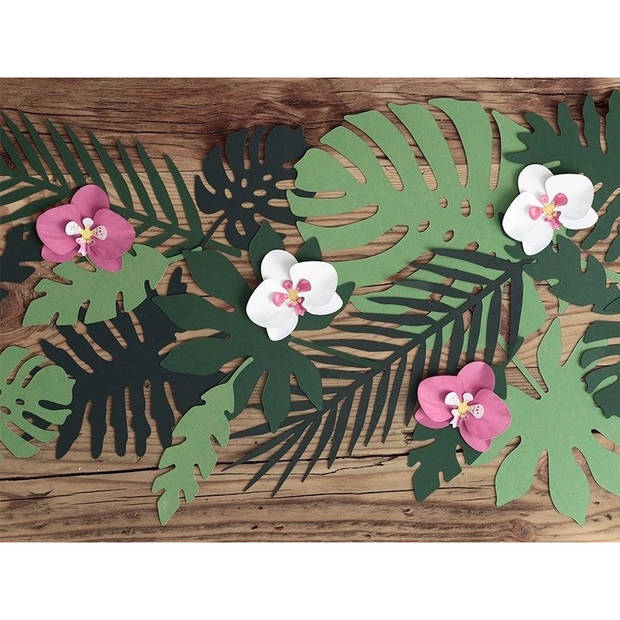 DIY knutsel groene bladeren 21 stuks - Feestdecoratievoorwerp