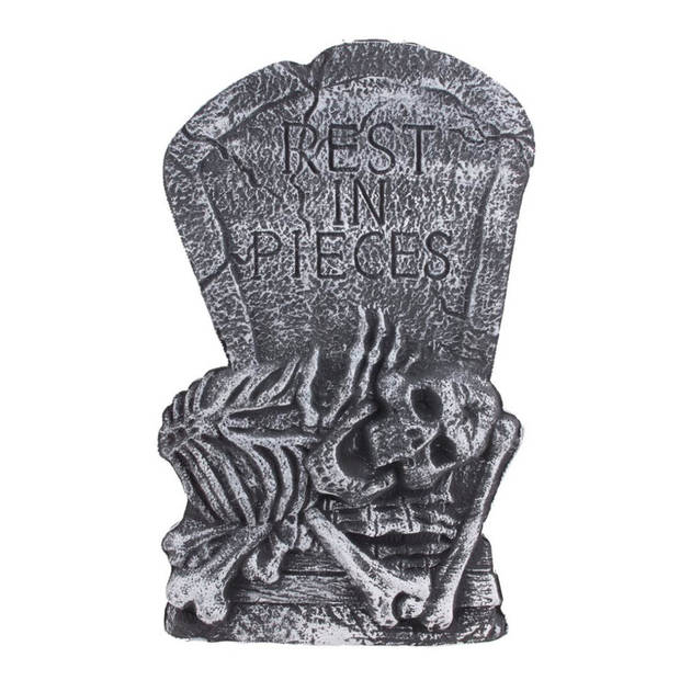 Set van 2x stuks horror kerkhof grafsteen decoratie rest in pieces 60 cm - Feestdecoratievoorwerp