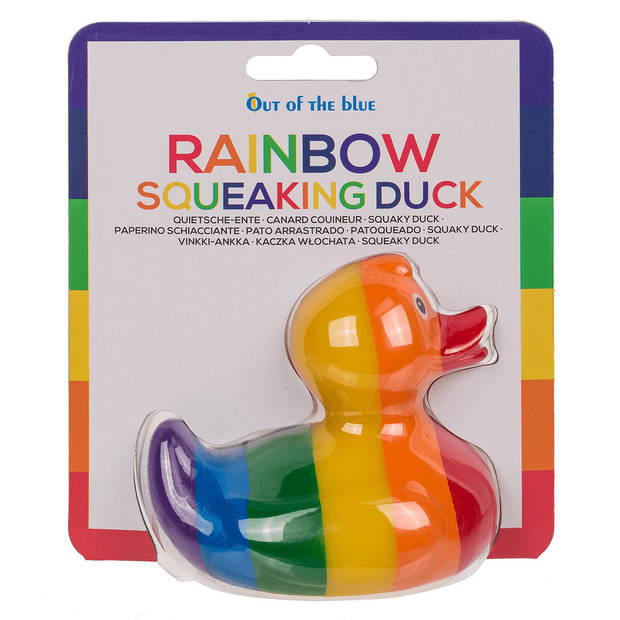 Rubber badeendje - Gay Pride/regenboog thema kleuren - badkamer kado artikelen - Feestdecoratievoorwerp