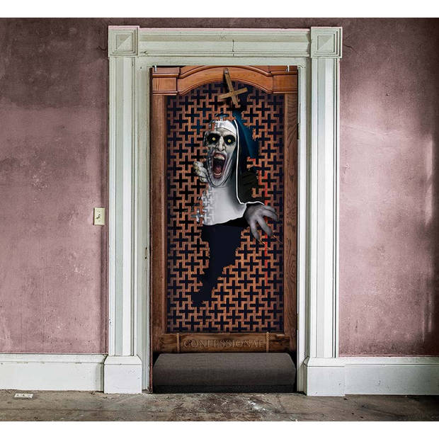 Fiestas Horror deur scenesetter/deurposter - zombie non - Halloween thema versiering - 180 x 80 cm - Feestdeurdecoraties