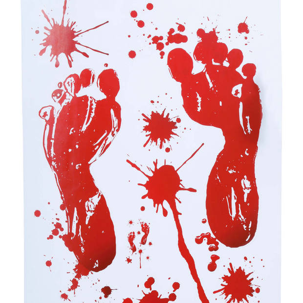 Fiestas Horror raamstickers bloedspetters - 25 x 35 cm - herbruikbaar - Halloween thema decoratie/versiering - Feeststic