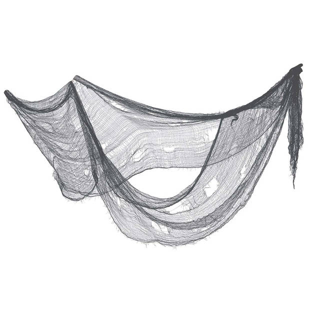 Horror/halloween deco wand/plafond gordijn stof - grijs - 76 x 228 cm - griezel uitstraling - Feestdeurgordijnen