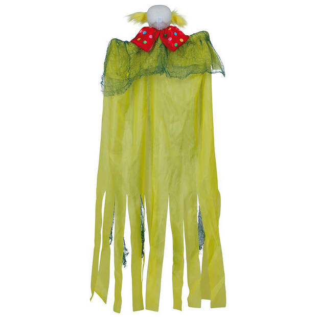 Halloween/horror thema hang deco Zombie Clown - met LED licht en beweging - griezel pop - 120 cm - Feestdecoratievoorwer