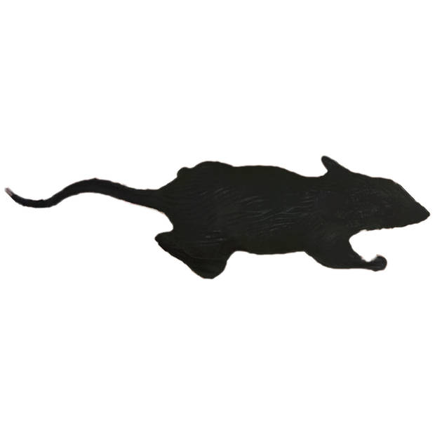 Fiestas nep ratten 6 cm - zwartA - 3xA - Horror/griezel thema decoratie dieren - Feestdecoratievoorwerp