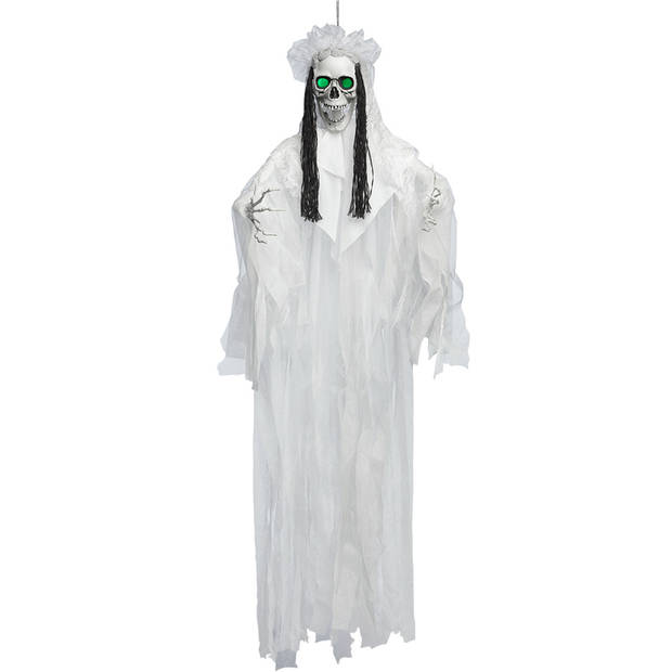 Halloween/horror thema hang decoratie spook/geest/skelet - met LED licht - griezel pop - 160 cm - Feestdecoratievoorwerp